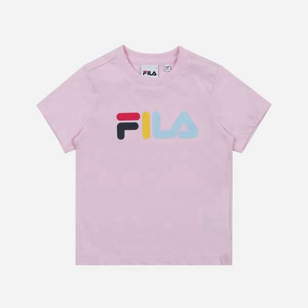 Camisetas Manga Corta Fila Niñas Rosas - Colorful Crew Neck S/S - España 690235STH